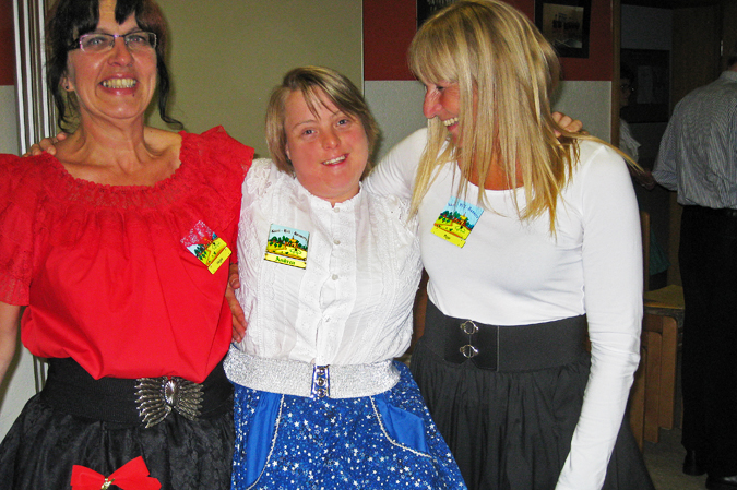 Andrea with two of her friends from the Square Dance Club