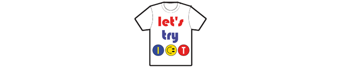 Image of a T shirt with visual “Let’s try ICT“