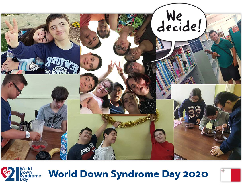Photo collage with young people with Down syndrome from Malta
