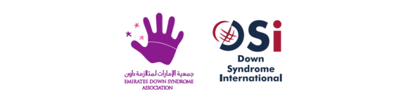 Logos of Emirates Down Syndrome Association and Down Syndrome international